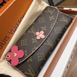 Iconic Brown and Hot Pink Women's Wallet